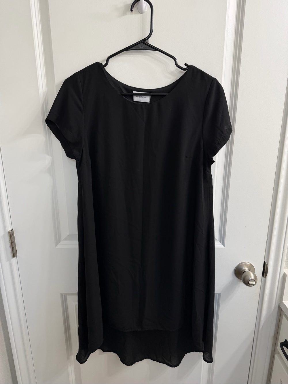 Adrienne Black Short Sleeve Shift Dress